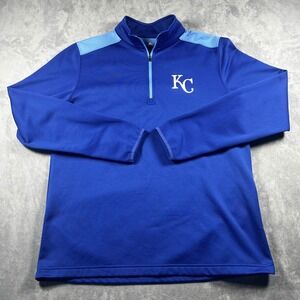 Kansas City Royals 1/4 Zip Pullover Mens Large‎ Blue MLB Genuine Merchandise